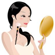 Lady doing makeup