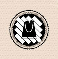 Vector vintage shopping bag icon