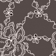 Lace fabric seamless pattern with abstract flowers N3