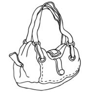Simple glamour handbag for woman - vector line art