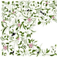 Foliate design to postcards