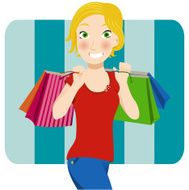 Woman Shopping - Blond