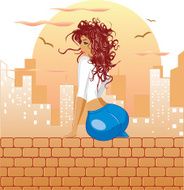 sitting on the wall