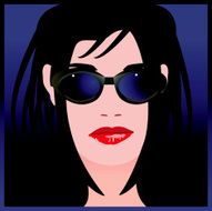 cool girl with goggles goth vector