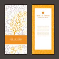 Vector magical floral vertical frame pattern invitation greeting cards set N2