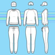 Sweatshirt cap and sweatpants set