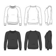 Front back and side views of blank sweatshirt N2
