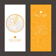 Vector magical floral vertical round frame pattern invitation greeting cards N3