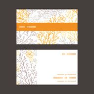 Vector magical floral horizontal stripe frame pattern business cards set N2