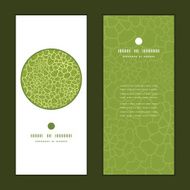 Vector abstract green natural texture vertical round frame pattern invitation