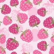 Seamless pattern with pink raspberry