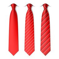 Red plain and striped ties