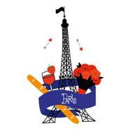 Emblem with Eiffel tower