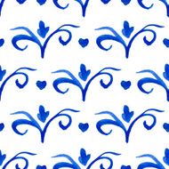 Seamless pattern with Dutch ornaments (Deflt blue style) N5