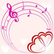 background with heart and music N8