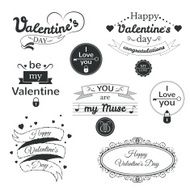 Valentine&#039;s Day typography set vector illustration N3