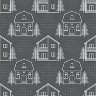 Seamless pattern with country houses N3