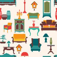 living furniture seamless pattern