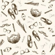 Seamless pattern with stylish hipster things N2