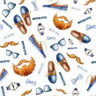 Seamless pattern with stylish hipster things N3