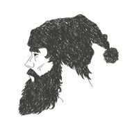 Bearded man isolated on a white backgrounds vector illustration