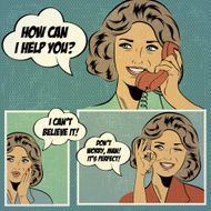 Illustrations for comic books with woman in pop art style N7