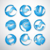 set of abstract blue circle icon for design N2