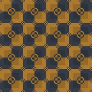 Circle-square pattern black-gold