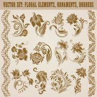 Set of vector damask ornaments N21