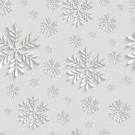 Abstract 3d Seamless Pattern with Snowflakes N4