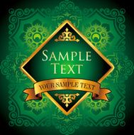 oriental green background with frame and empty space for text N2