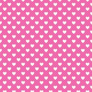 Heart shape vector seamless pattern Pink and white colors N5