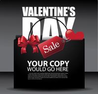 Valentine&rsquo;s Day sale background with big red bow N2