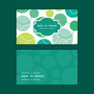 Vector abstract green circles horizontal frame pattern business cards set