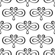 Abstract calligraphic swirls seamless pattern