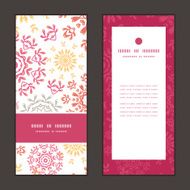 Vector folk floral circles abstract vertical frame pattern invitation greeting N4