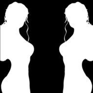 Vector silhouette of a woman N885