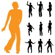 Vector silhouette of a woman N888