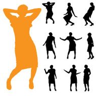 Vector silhouette of a woman N889
