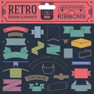 Retro design elements hipster style ribbons color set 2