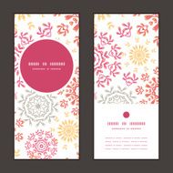 Vector folk floral circles abstract vertical round frame pattern invitation N3