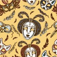 Carnival masks seamless pattern N2