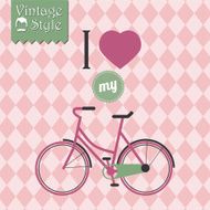 Vintage hipster bicycle background vector illustration N5