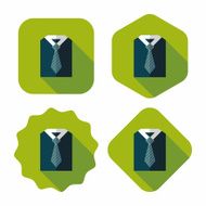 business shirt and tie flat icon with long shadow eps10 N33