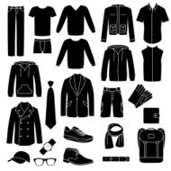 Set of men&#039;s clothes and accessories icons