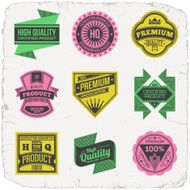 Assorted designs vector two colors vintage badges 6