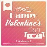 Happy Valentine&#039;s day typographical poster vector illustration