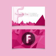 Low Poly Business Card Template with Alphabet Letter F