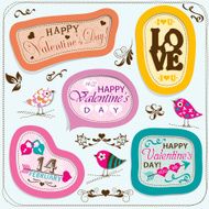 Valentines day cards with ornaments N6