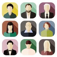 Set of avatar flat design icons N3